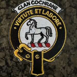 Embroidered iron-on Cochrane Clan Badge